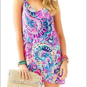 EUC Lela Silk Dress in Psychedelic Sunshine